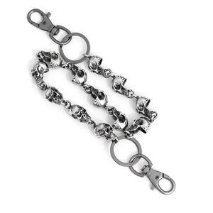 183–NWT Gothic Silver Skull Key Holder, Wallet Chain, or Jean Chains